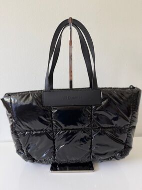 NWOT VEE COLLECTIVE Porter Marche Small Tote Handbag Bag Black Vinyl